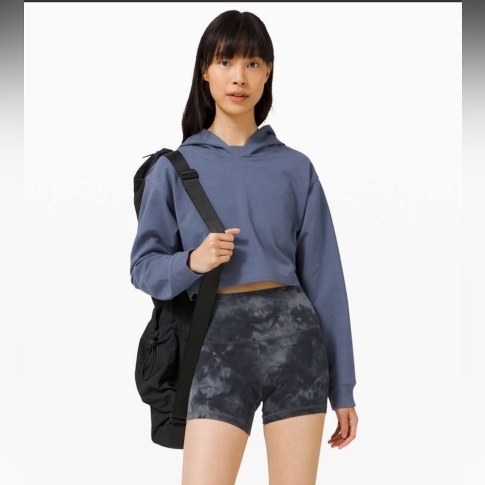 Lululemon All Yours Cropped Hoodie in Ink Blue